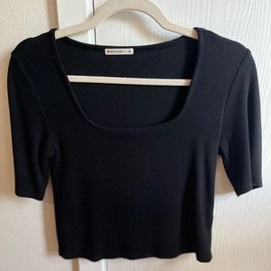 Lexi Rib Square Neck Top in Black - Women’s M (Marine Layer)